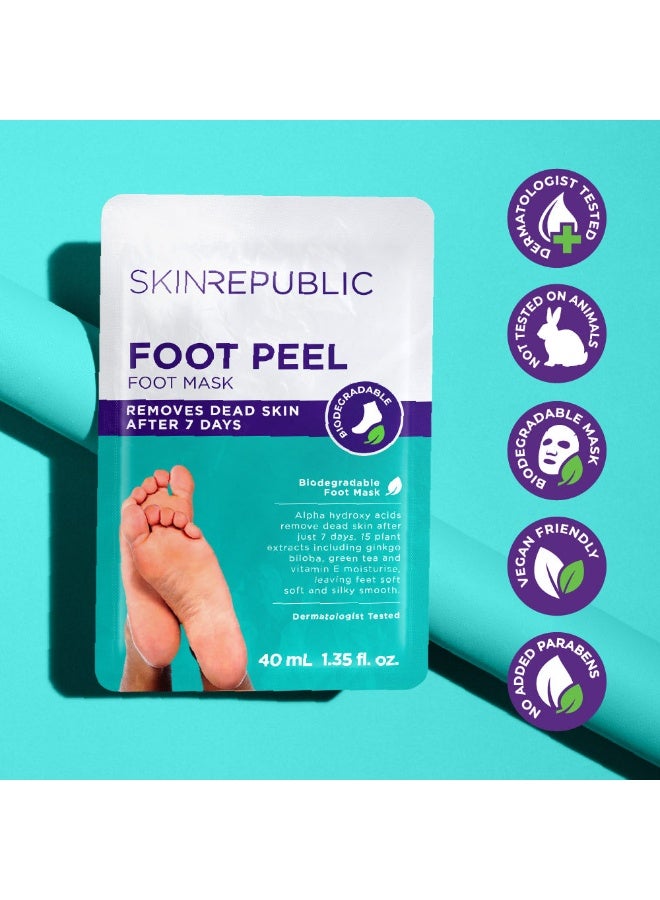 سكين ريبابلك قناع تقشير القدم (زوج واحد) - قناع تقشير القدم مع حمض ألفا هيدروكسي، وجينكو بيلوبا، وفيتامين هـ، يزيل الجلد الميت، ويصلح الكعب المتشقق، وينعم مسامير القدم، وينعم ويرطب القدمين الجافة والخشنة - Image 5